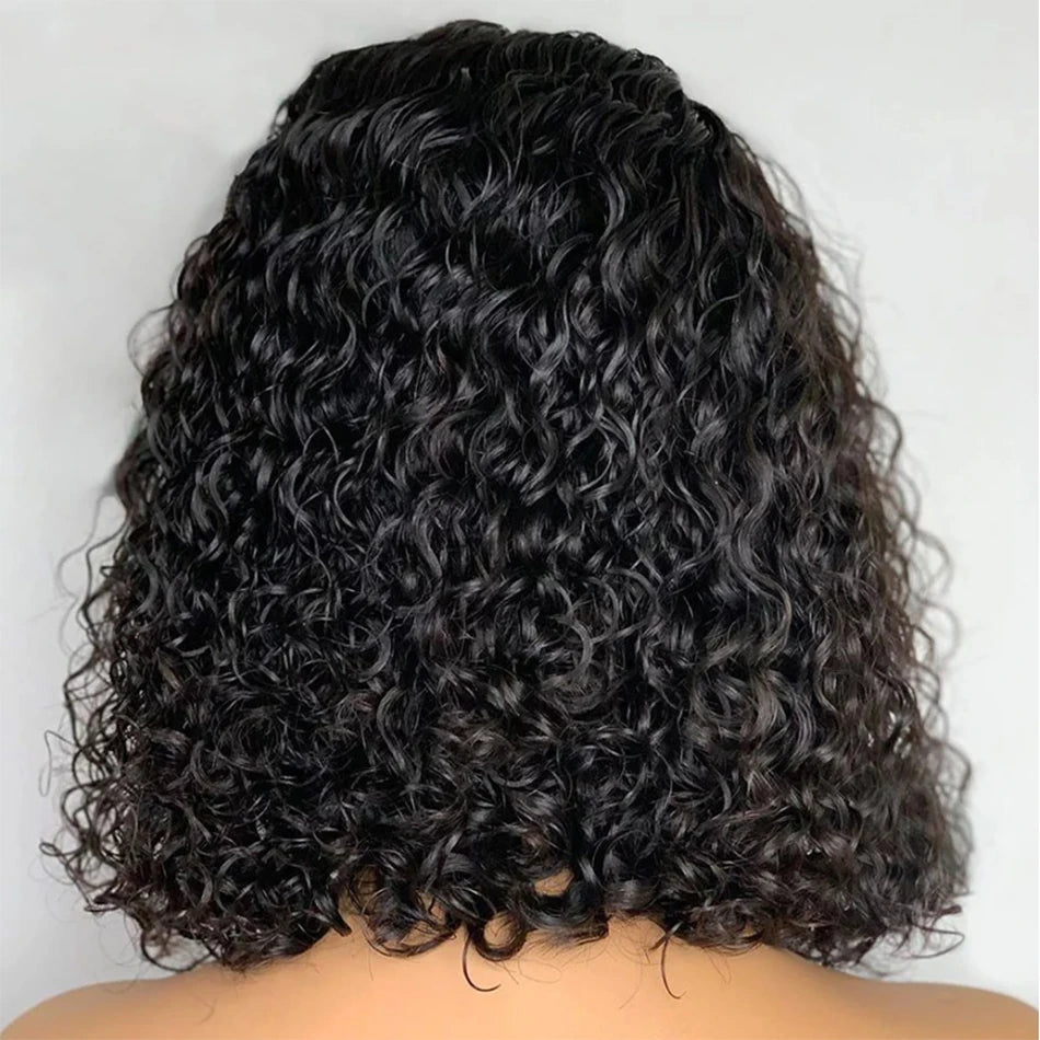 Glueless Wigs 100% Human Hair Water Wave Short Bob Wigs 13x4 HD Lace Front Wigs Pre Plucked Deep Curly Wear And Go Wigs Sale