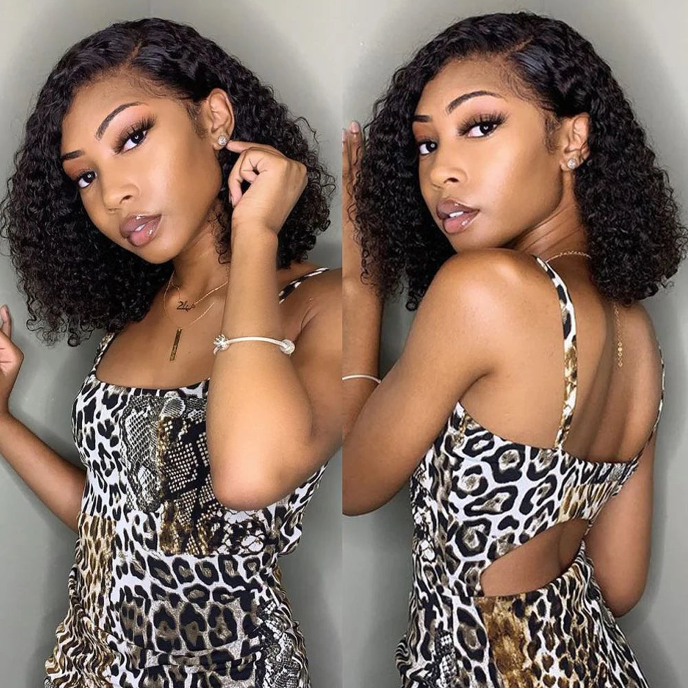 Glueless Wigs 100% Human Hair Water Wave Short Bob Wigs 13x4 HD Lace Front Wigs Pre Plucked Deep Curly Wear And Go Wigs Sale