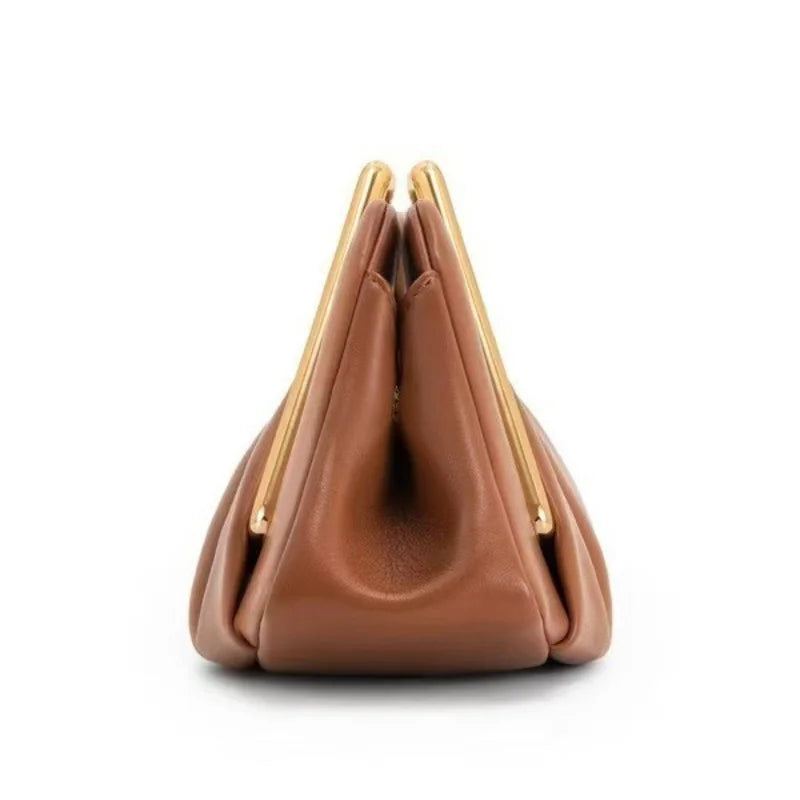 New Soft Leather Bag for Women Niche Cloud Bag Evening Pleated Bag High-end Handbag