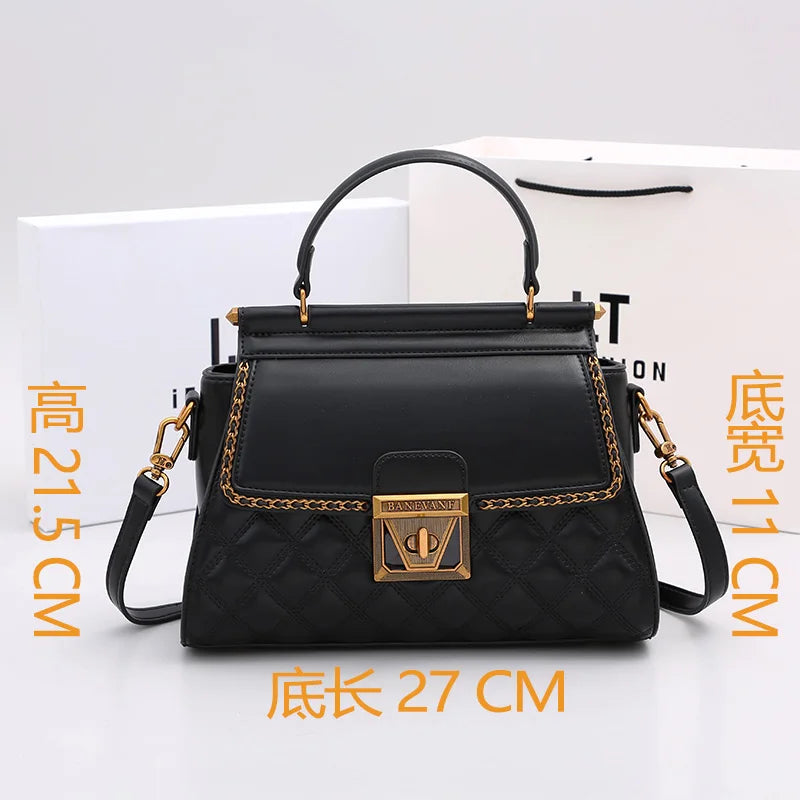 Women's Handbag 2024 New Autumn and Winter High-End Feeling, Light Luxury Diamond Grid Small Square Bag, Shoulder and Crossbody