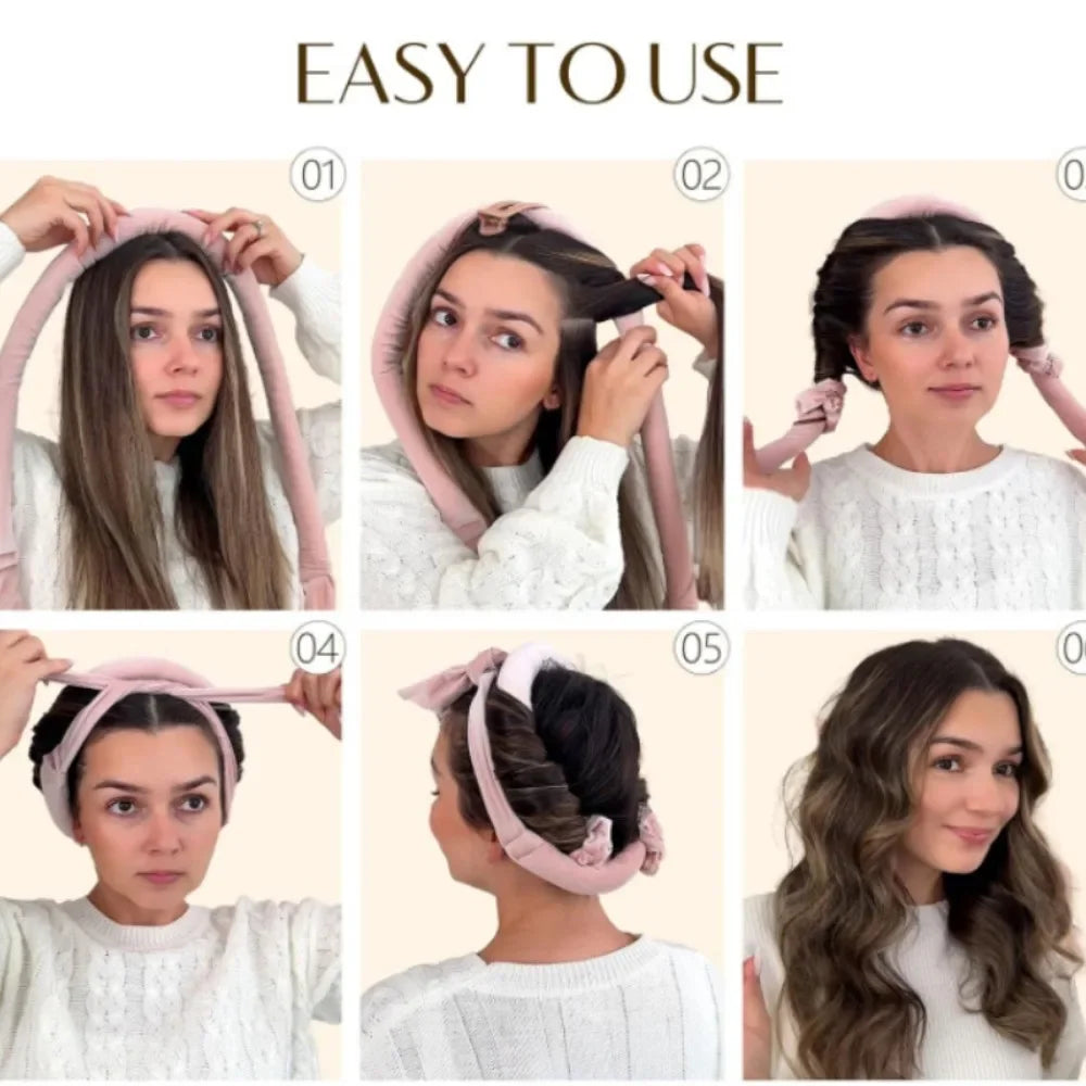 No Heat Hair Rollers Heatless Curling Rod Headband Soft Hair Curler Satin Curlers Curls Sleeping Bonnet Night Cap Styling Tools