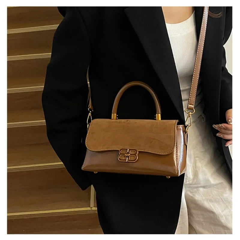 Elegant Temperament Minimalist 3-Way Bag (Shoulder/Crossbody/Handbag) Lightweight Versatile for Commute Dates & Daily Use
