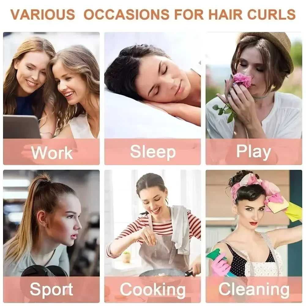 No Heat Hair Rollers Heatless Curling Rod Headband Soft Hair Curler Satin Curlers Curls Sleeping Bonnet Night Cap Styling Tools