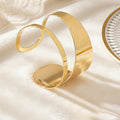 Simple and Stylish Hollow-Out Irregular-Shaped Bracelet and Ring Set, Trendy and Unique Design with a Sense of Style
