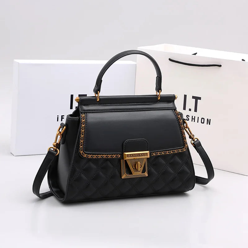 Women's Handbag 2024 New Autumn and Winter High-End Feeling, Light Luxury Diamond Grid Small Square Bag, Shoulder and Crossbody