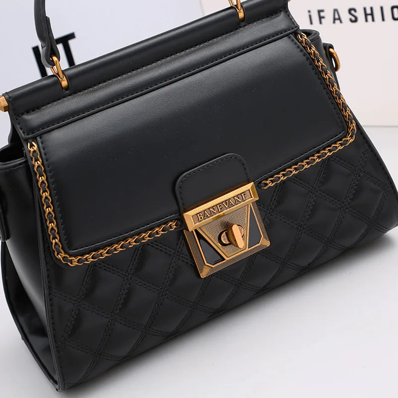 Women's Handbag 2024 New Autumn and Winter High-End Feeling, Light Luxury Diamond Grid Small Square Bag, Shoulder and Crossbody