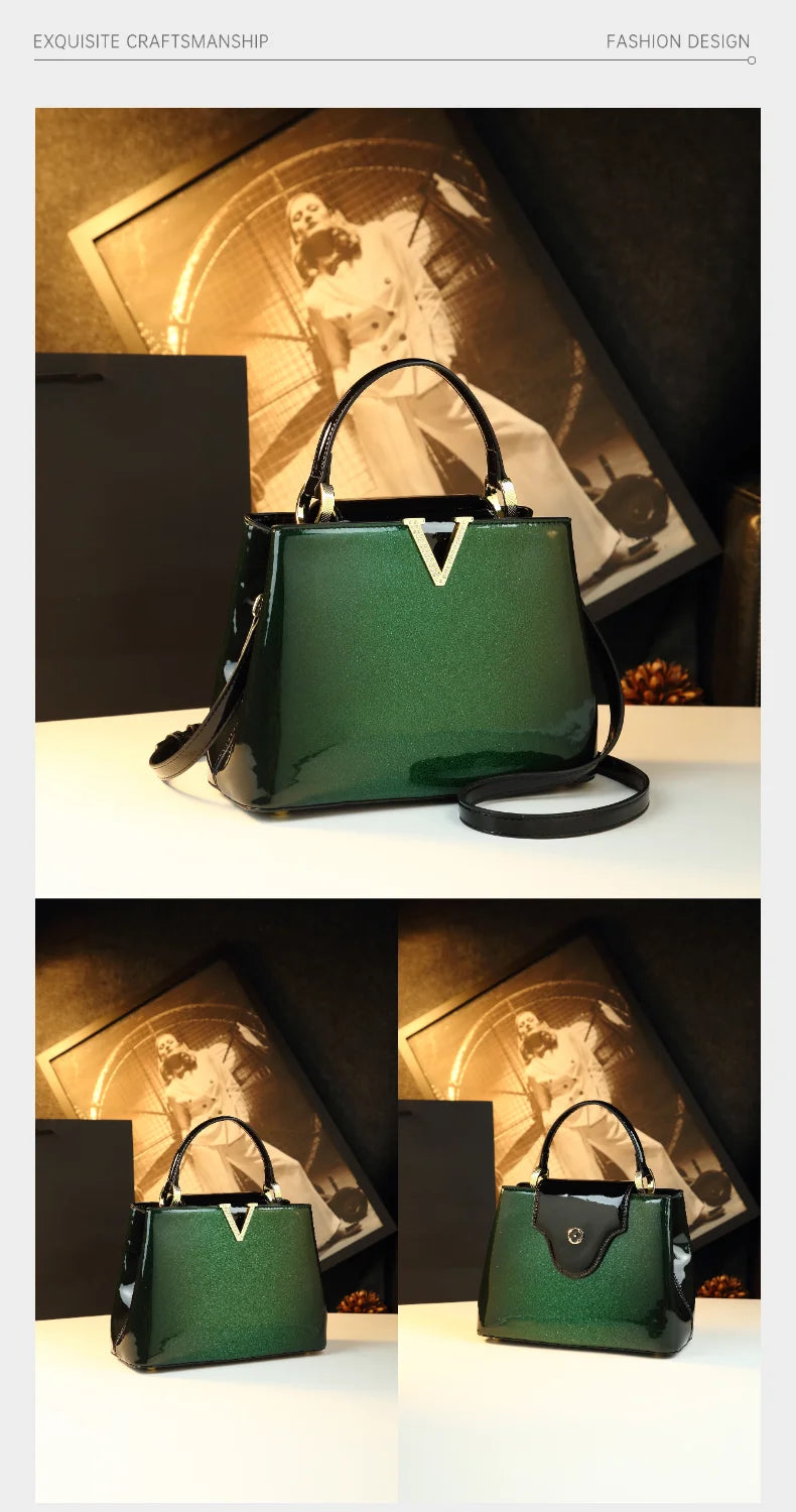 2026 Luxury Fashion Leather Women's Bag Diamonds V Letter Small Shoulder Crossbody Bag Girls Handbags Messenger Shell Bags