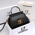 Women's Handbag 2024 New Autumn and Winter High-End Feeling, Light Luxury Diamond Grid Small Square Bag, Shoulder and Crossbody