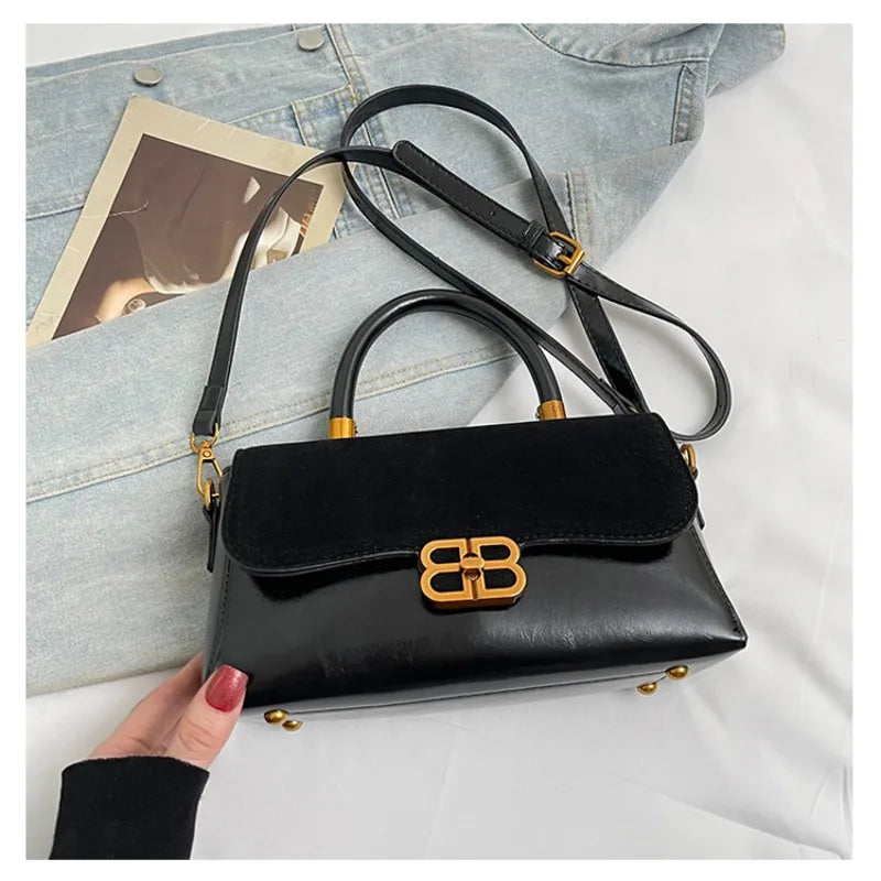 Elegant Temperament Minimalist 3-Way Bag (Shoulder/Crossbody/Handbag) Lightweight Versatile for Commute Dates & Daily Use