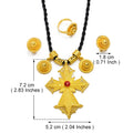 Anniyo  NEW African Cross Necklaces Earrings Ring Jewelry Sets Ethiopian Eritrean Engagement Ornament #300216
