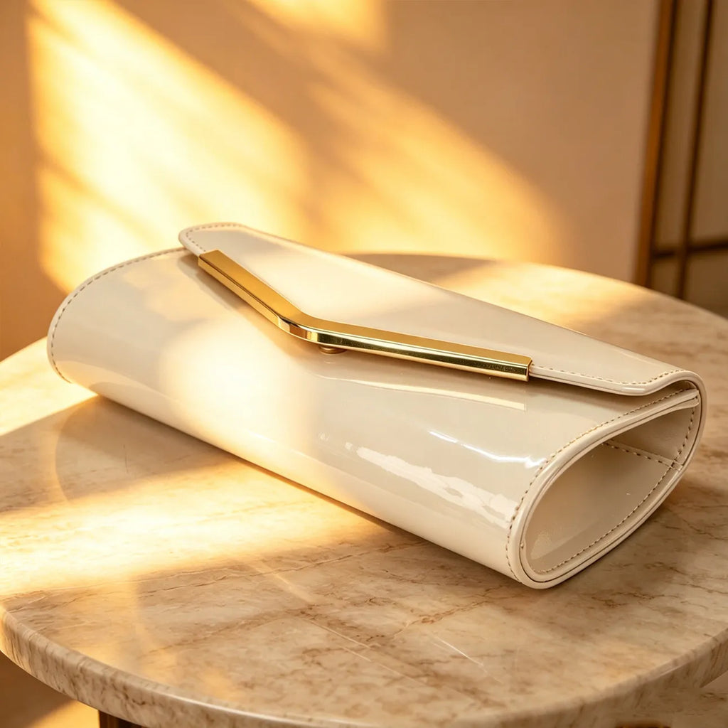 Elegant Patent Leather Evening Clutch Bag for Women Luxury Party Purse Wedding Prom Shoulder Chain Handbag Envelope Bag