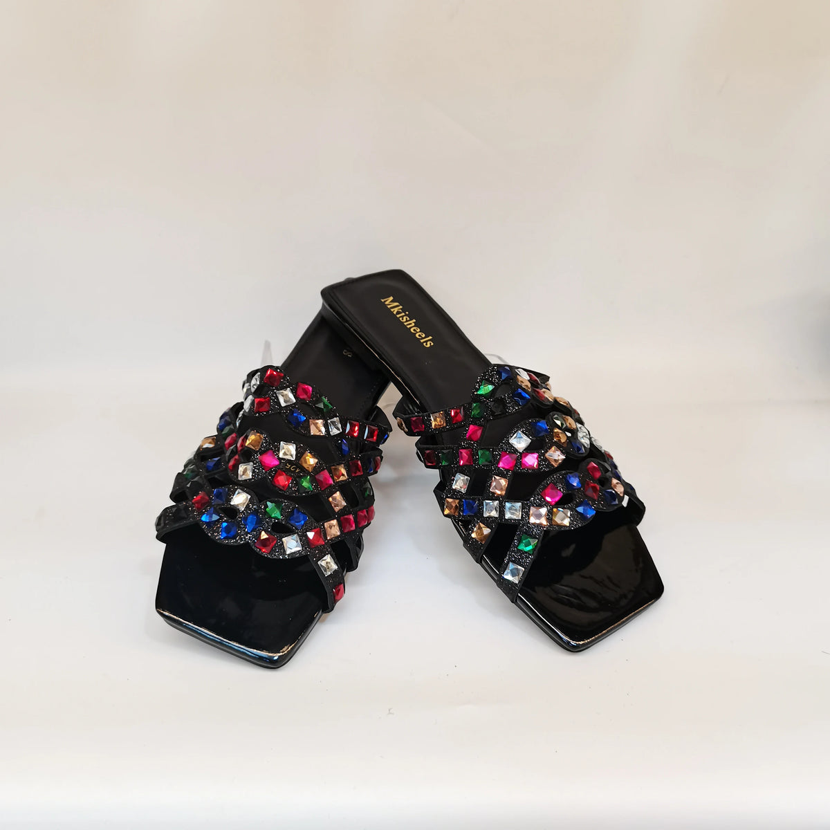 Pretty Soft Flat Shoes With Bag Set For Woman Fashion Style Rhinestone Party Slippers And Women Purse Latest Design