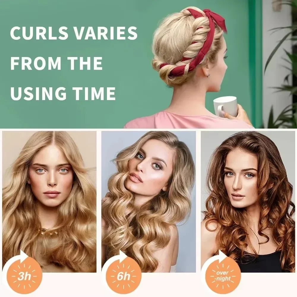 No Heat Hair Rollers Heatless Curling Rod Headband Soft Hair Curler Satin Curlers Curls Sleeping Bonnet Night Cap Styling Tools