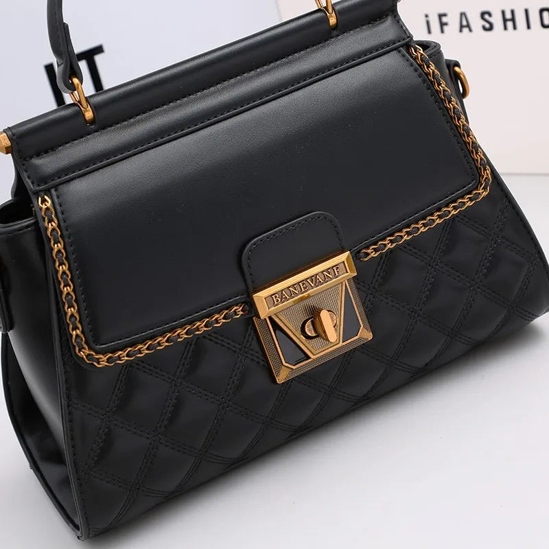 Women's Handbag 2024 New Autumn and Winter High-End Feeling, Light Luxury Diamond Grid Small Square Bag, Shoulder and Crossbody