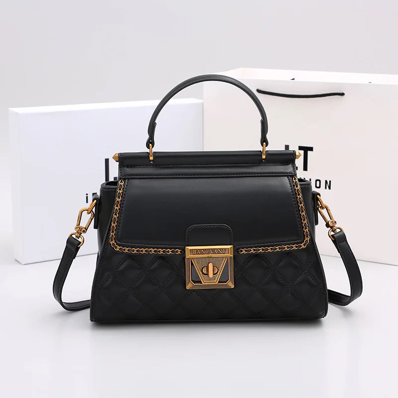 Women's Handbag 2024 New Autumn and Winter High-End Feeling, Light Luxury Diamond Grid Small Square Bag, Shoulder and Crossbody