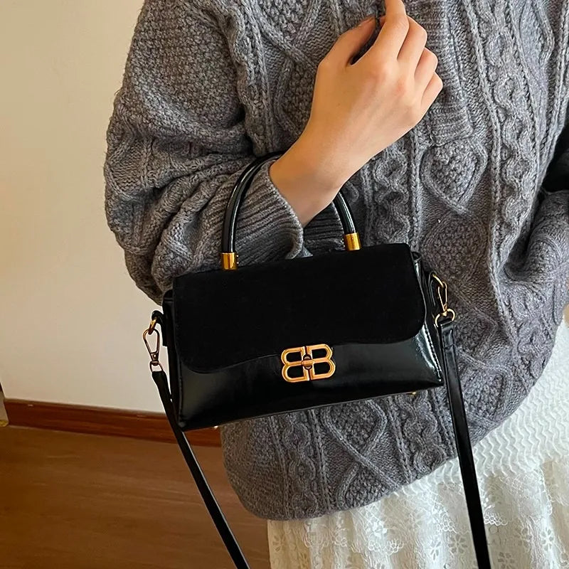 Elegant Temperament Minimalist 3-Way Bag (Shoulder/Crossbody/Handbag) Lightweight Versatile for Commute Dates & Daily Use